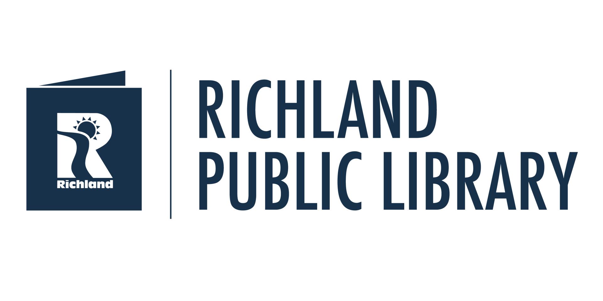 Richland Public Library logo inside book 