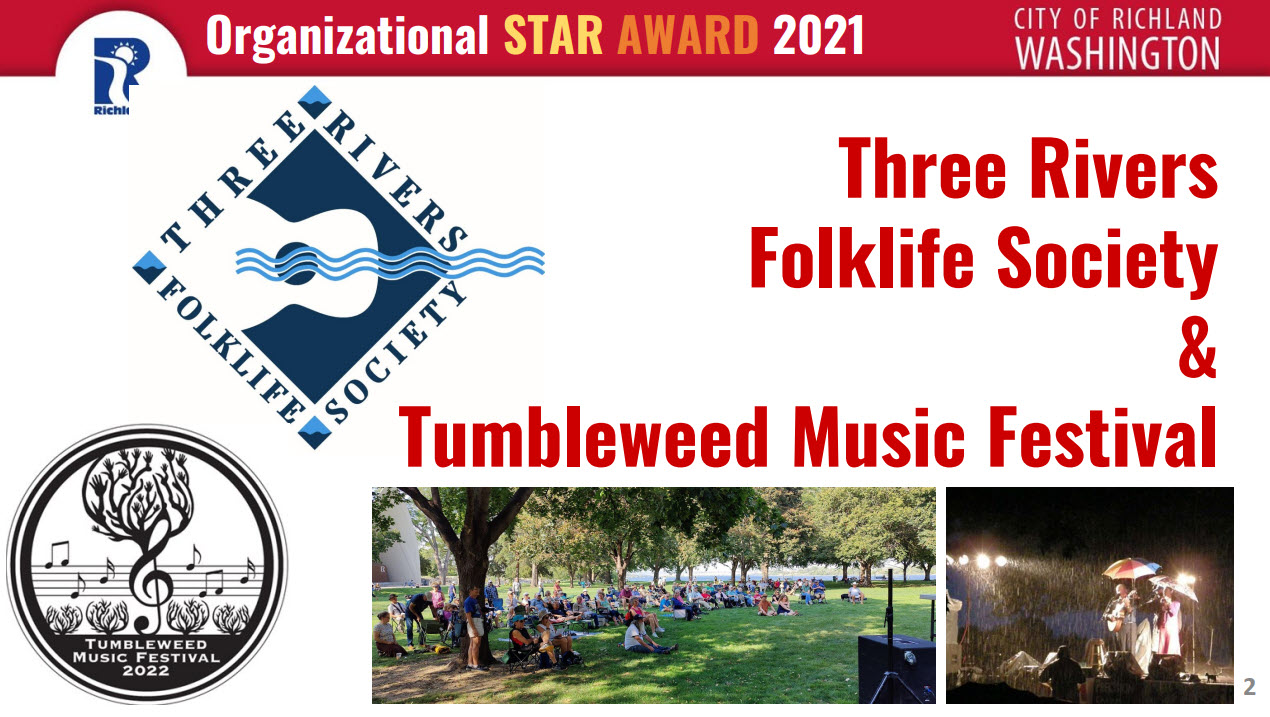 Three Rivers Folklife Society & the Tumbleweed Music Festival 2022 STAR Award