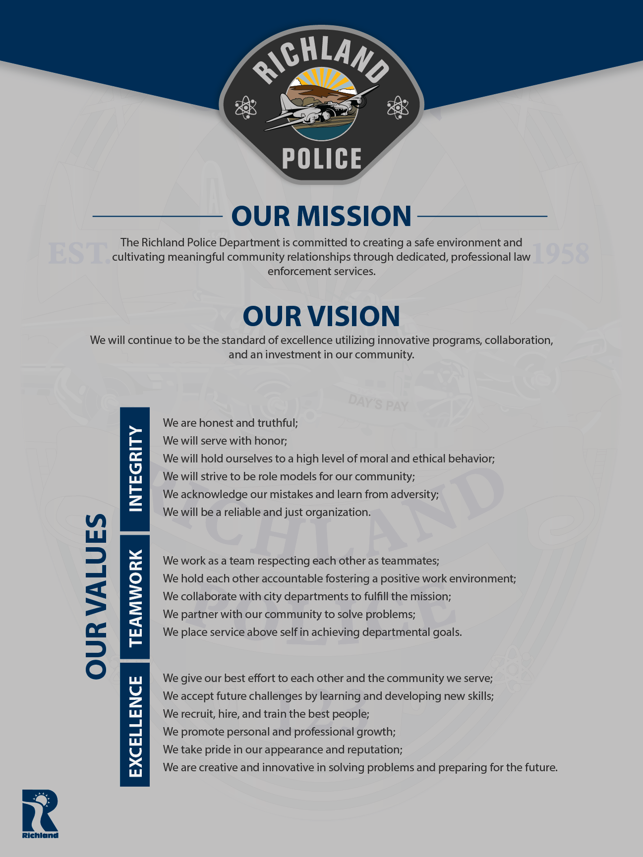 Mission & Vision Statement Poster - UPDATED 2024