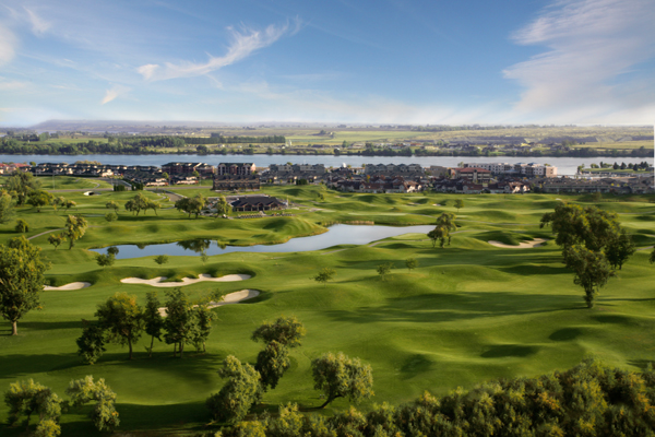 Aerial photo of columbia Point Golf Course