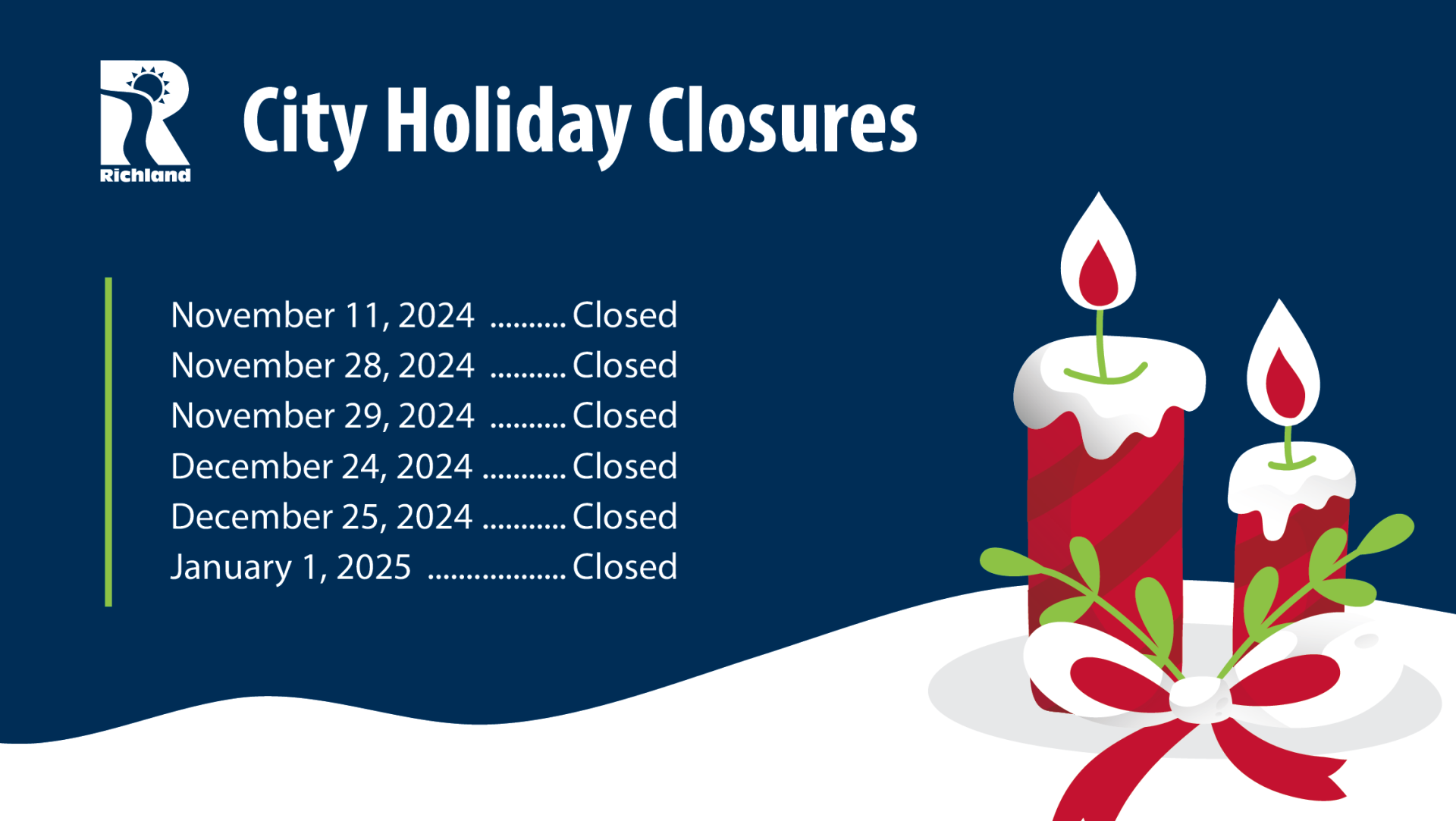 List of Holiday Hours