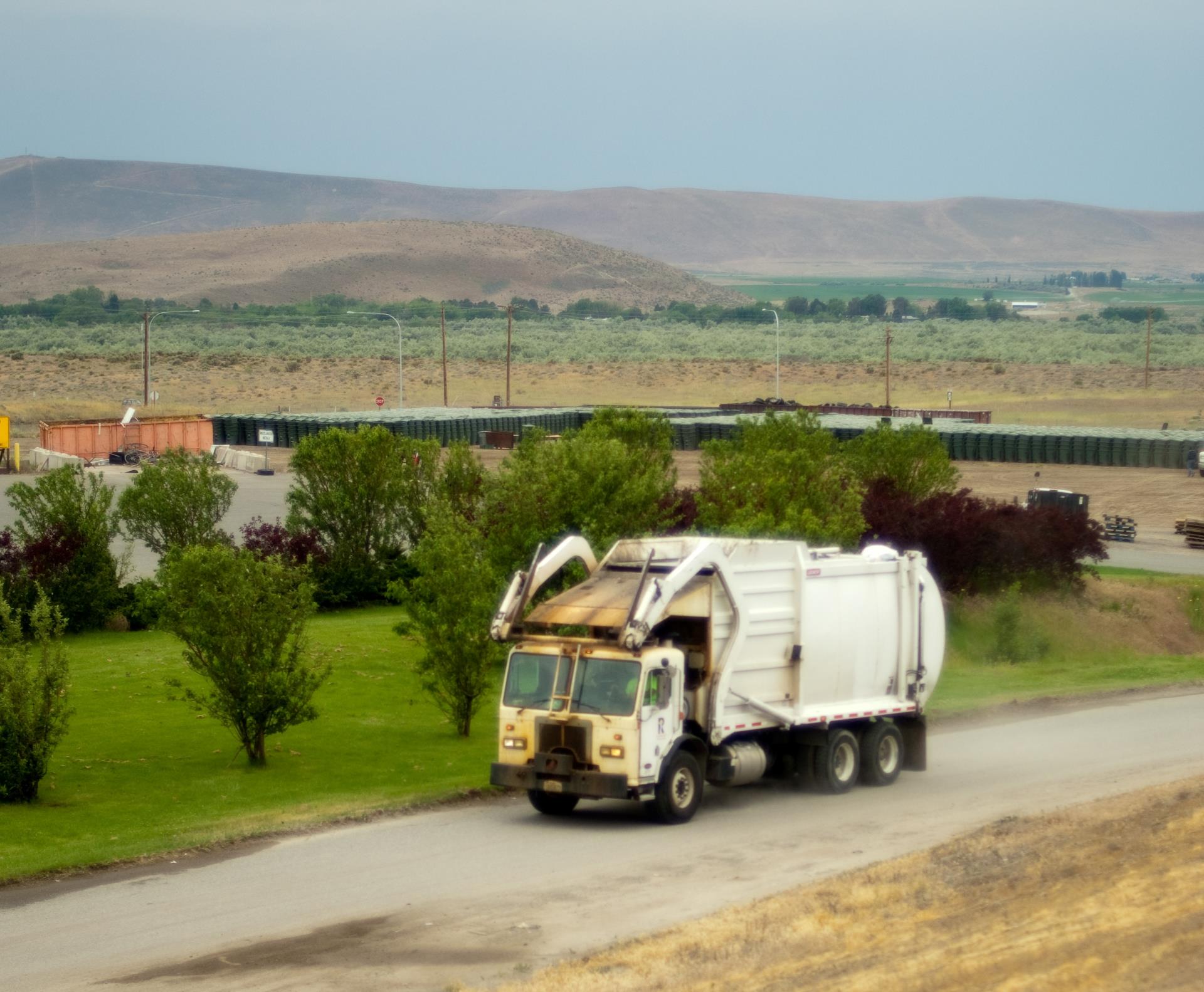 Garbage Truck at Landfill